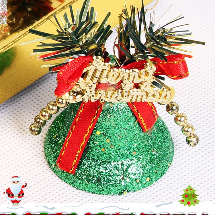 6Pcs Christmas Colorful Glitter Jingle Bell Hanging Pendant for Party,Wall, Fireplace, Gardens，Xmas Tree