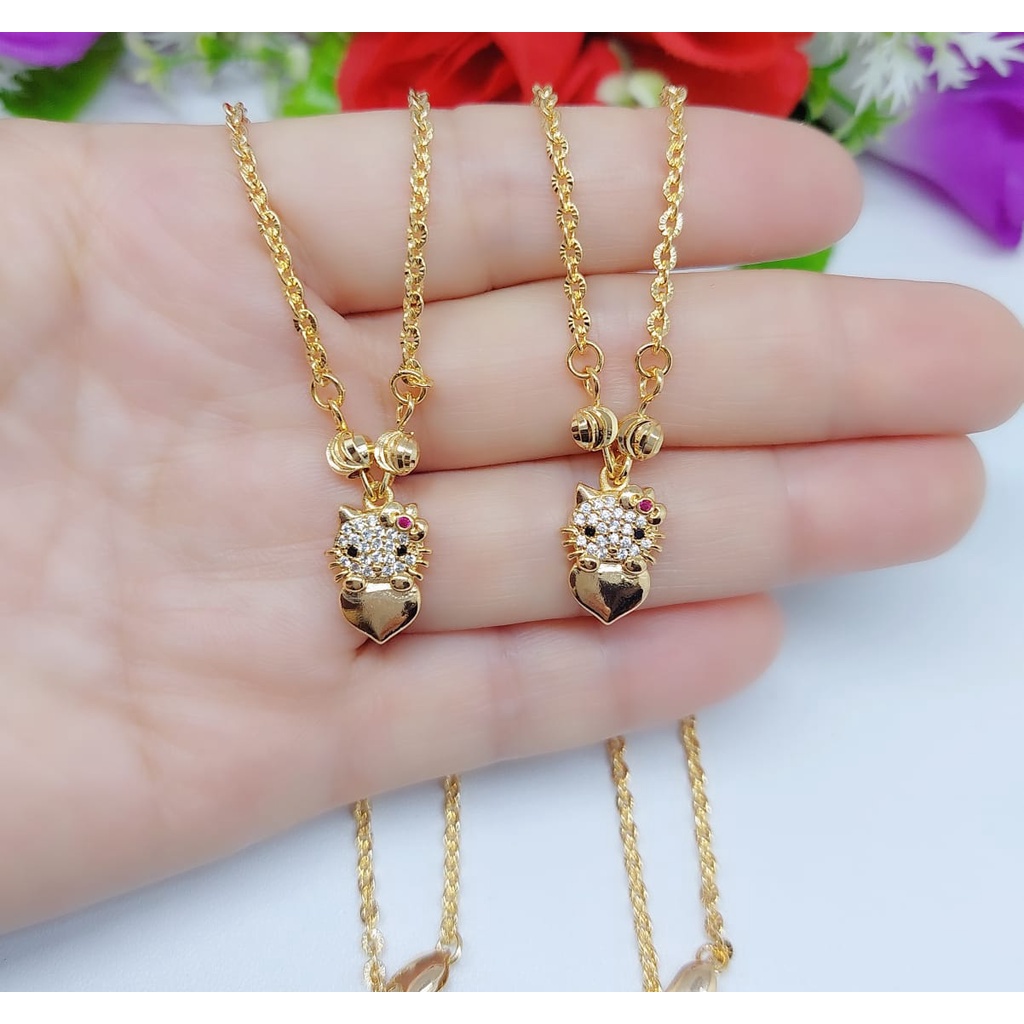 Set Perhiasan kalung dan anting lapis emas HK