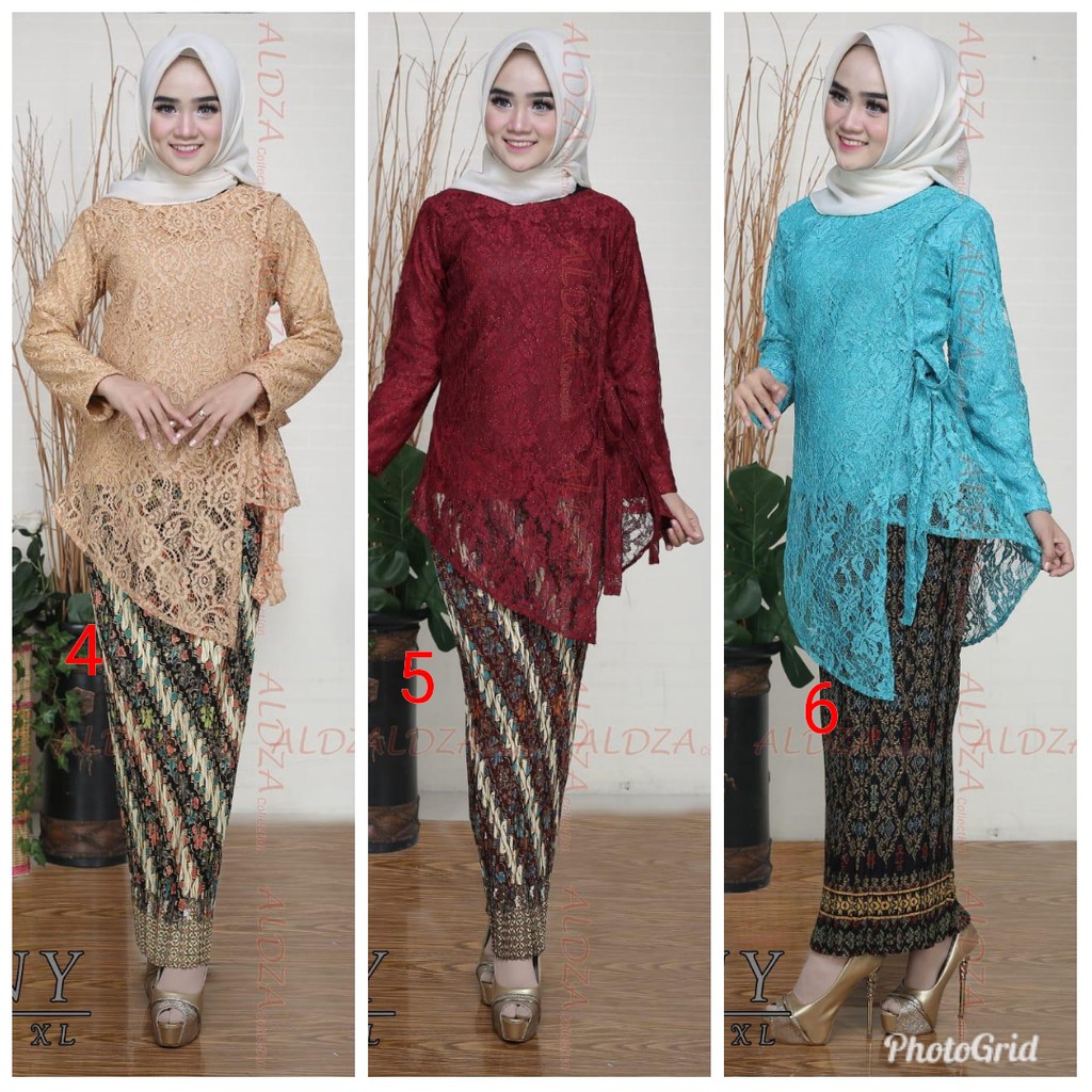 Set Kebaya Brukat Qirany Dan Aneka Warna