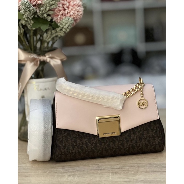 MK lita small two-tone logo cb brown pink