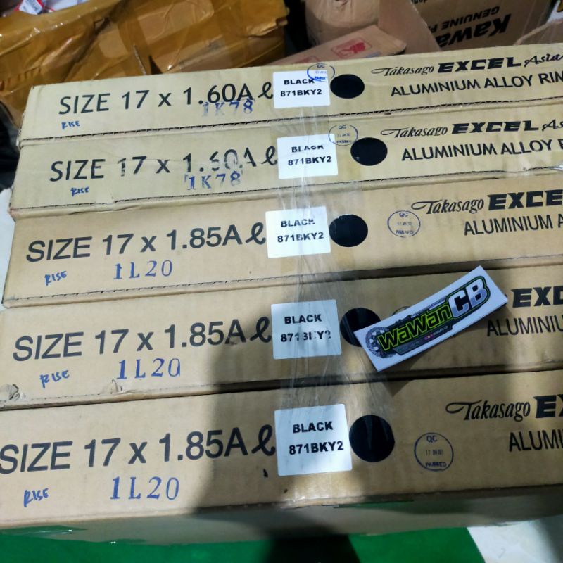 VELG TAKASAGO EXCEL ASIA HITAM Silver 160 185 17 VELG TEA HITAM 160 185 -17