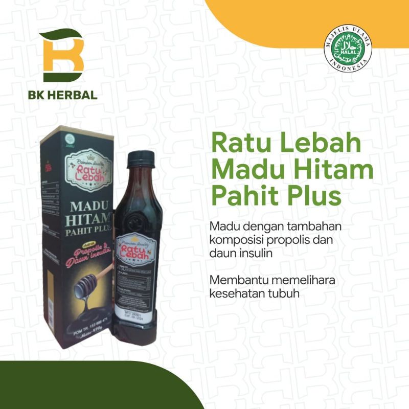 

Madu Hitam Pahit Ratu Lebah Plus Propolis 470gr