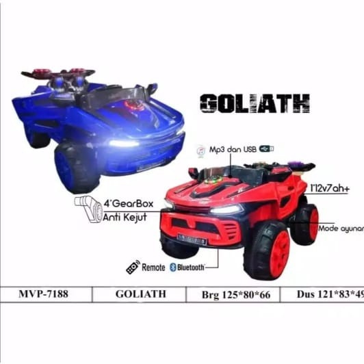 TERBARU MAINAN ANAK MOBILAN RIDE ON CAR MOBIL AKI GOLIATH MVP 7188