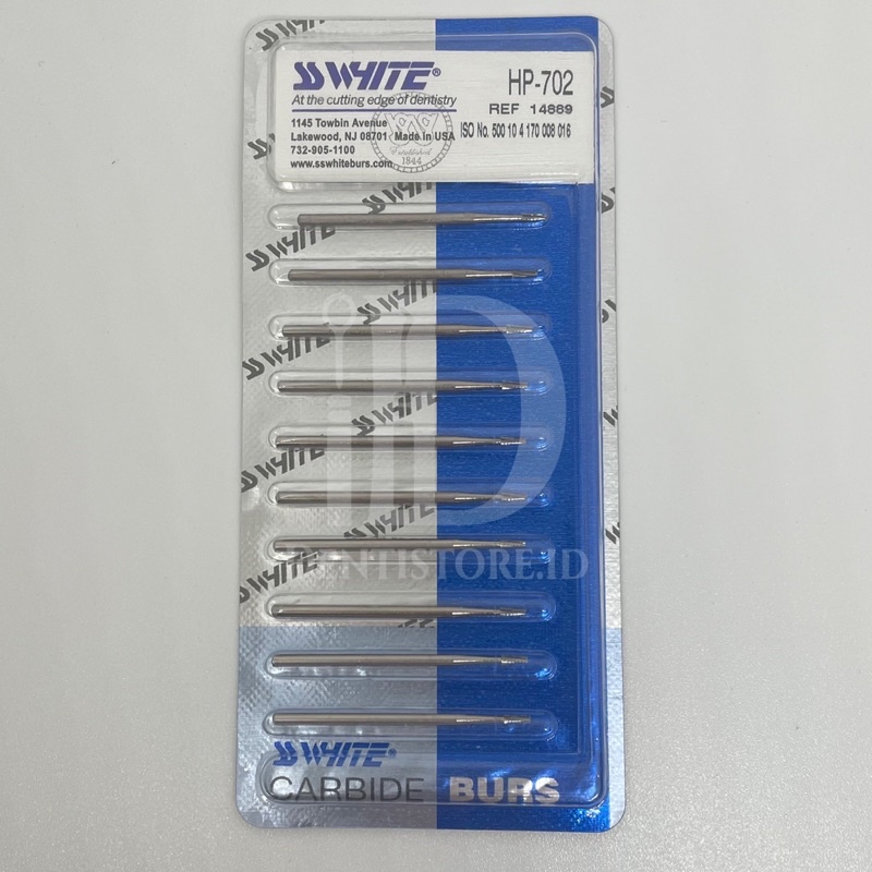 Dental Bur SS White Straight Handpiece Lowspeed Carbide Tungsten Bur Fissure Bur Tulang Tipe HP-702 