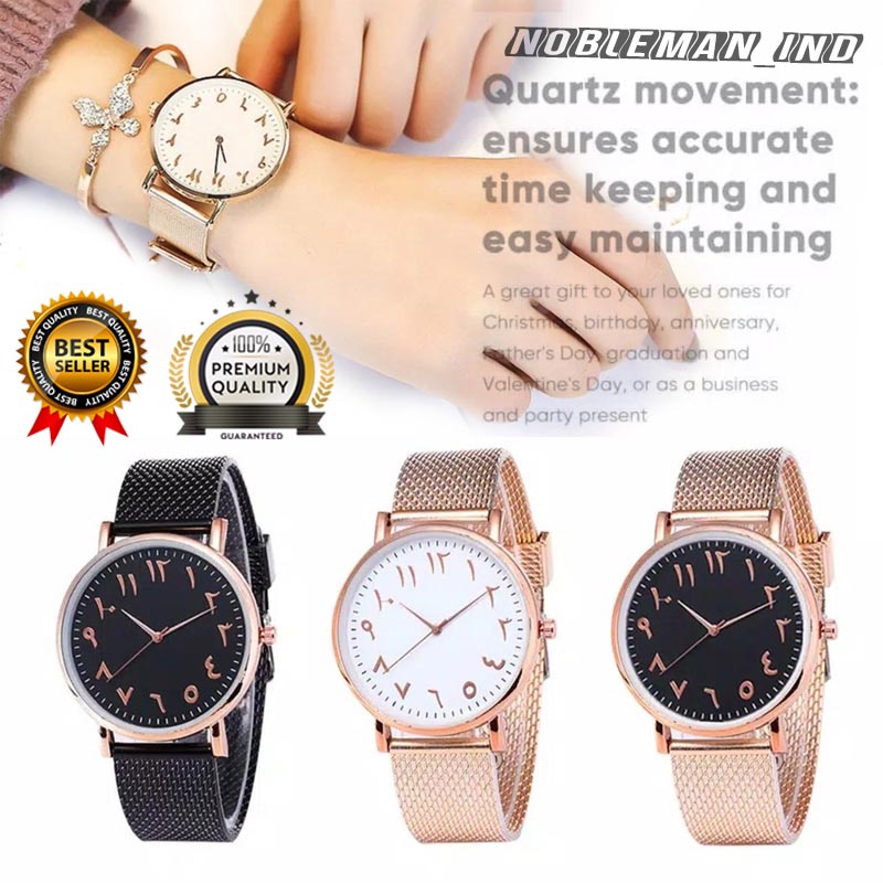 Jam Tangan Arab / Angka Arab / Jam Tangan Couple Pria Wanita Glossy Arabic Muslim Arabian Style