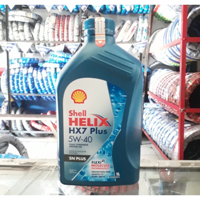 Oli Shell Helix HX7 5W-40 Full Synthetic Api SN Plus Oli Shell Mobil HX7 Synthetic 1 Liter Original