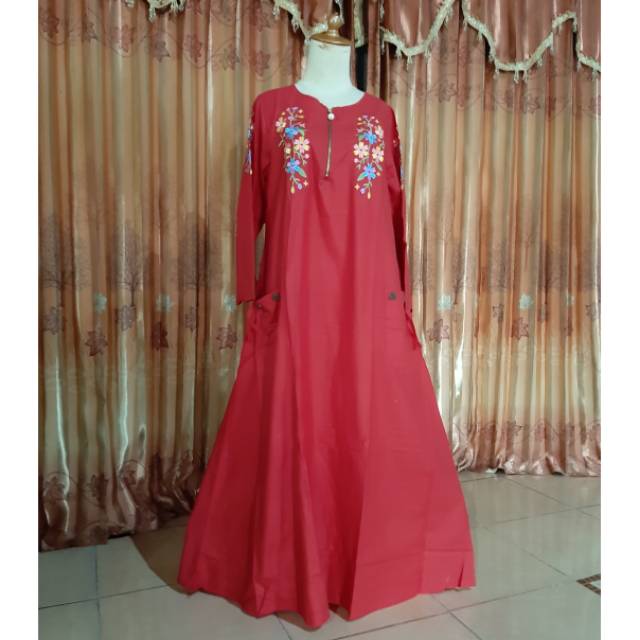 Gamis katun cantik murah bagus