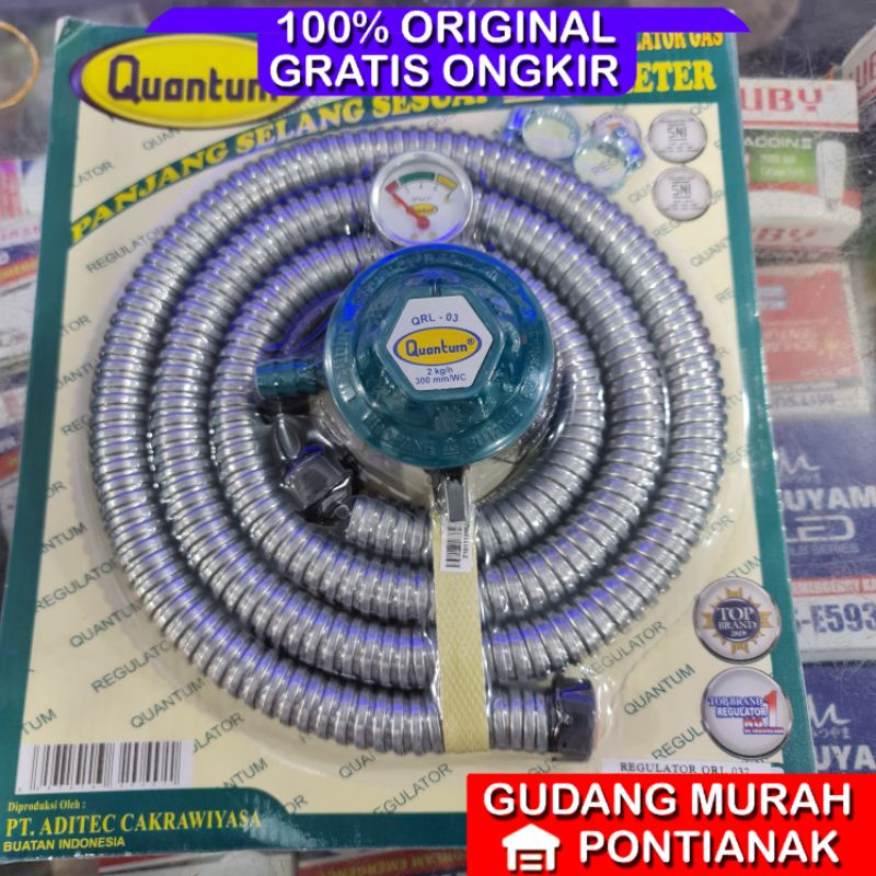 Selang gas paket Quantum QRL 032 / selang gas dan selang quantum / regulator quantum