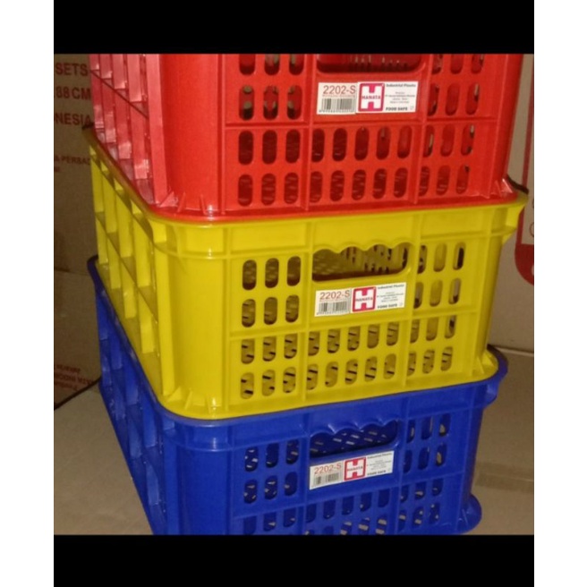 52x37x19 Box Container Hanata 2202 S Keranjang Industri Roti HNT Lubang Kotak Penyimpanan Serbaguna Spare Part Ikan