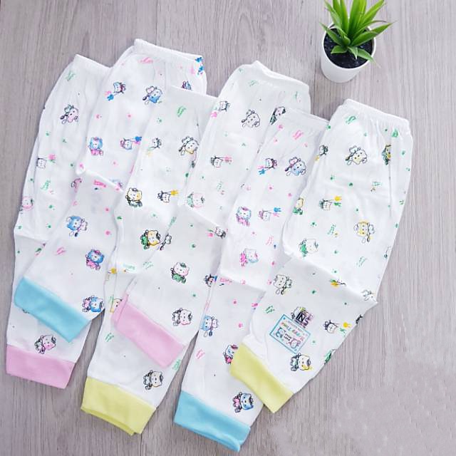 3 PCs Celana Bayi Panjang Newborn LUCKY TIME SNI - Celana Panjang Bayi Motif Dasar Putih