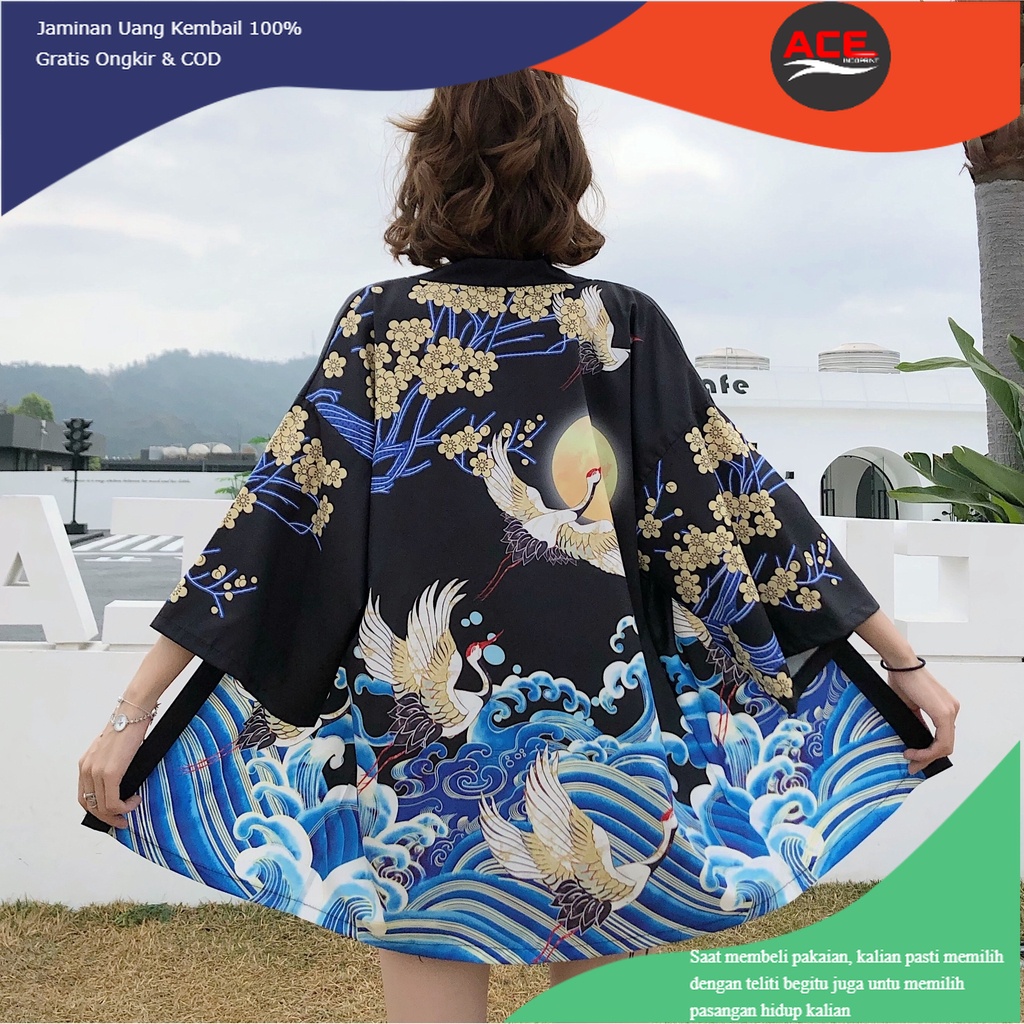 BAJU HAORI / OUTER / CARDIGAN / HAPPI / LOOSE KIMONO PRIA WANITA COWOK CEWEK ALA JEPANG KOREA HARAJU