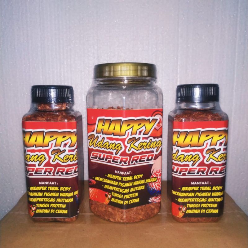 PAKAN IKAN LOUHAN AROWANA CHANA HAPPY SUPER RED - UDANG KERING