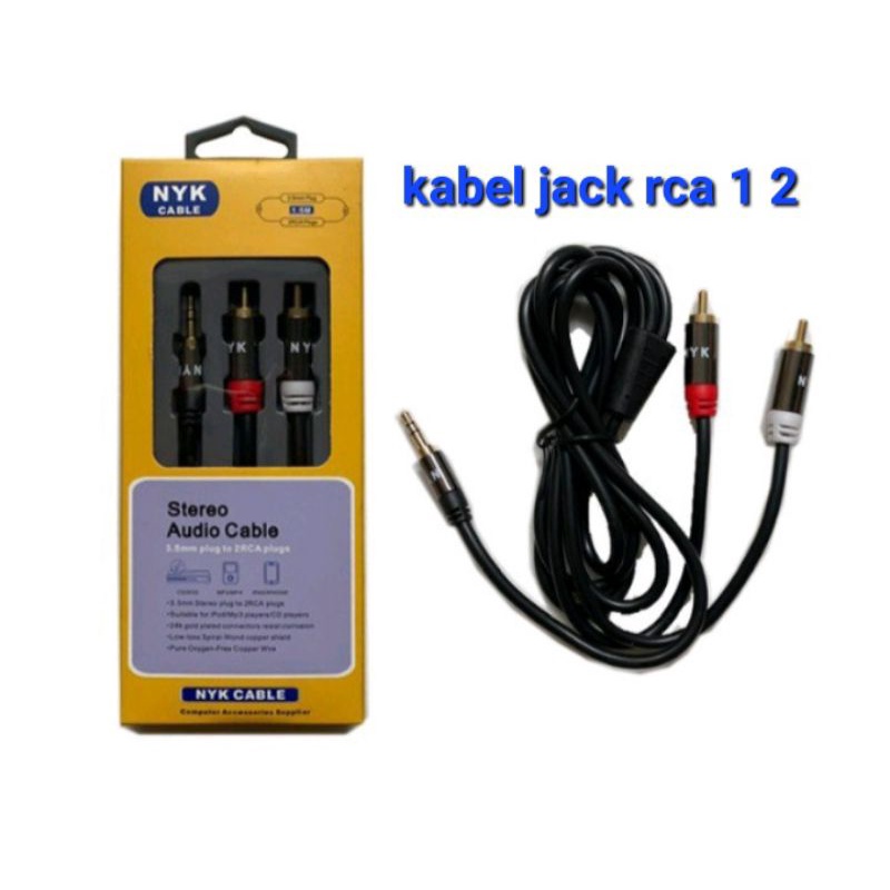 kabel jack rca 1 2 nyk kabel rca kabel stereo 3,5mm