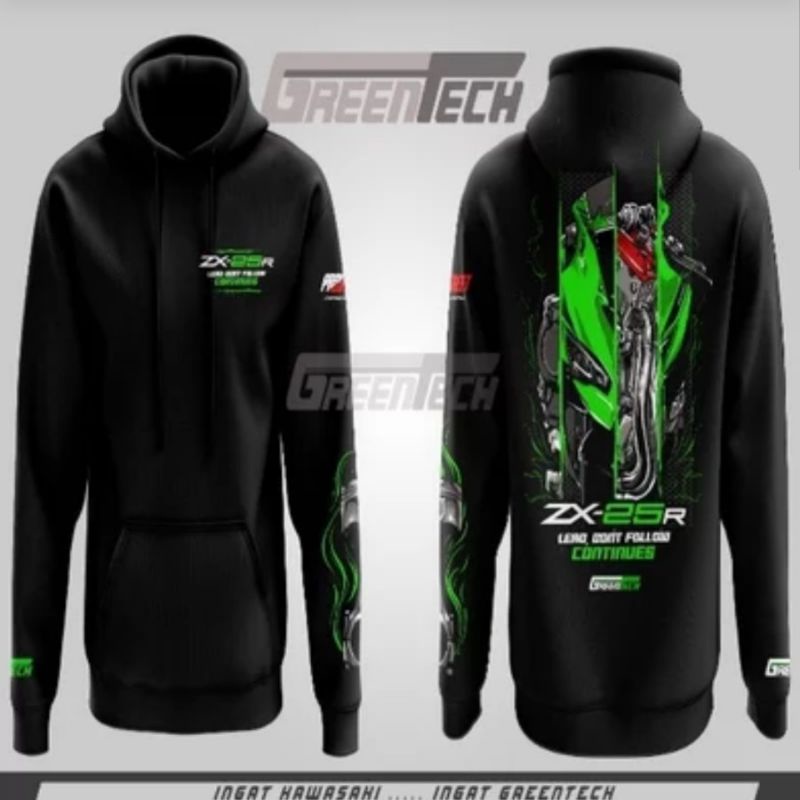 JAKET HOODIE PROSTREET ZX-25 R KAWASAKI GREENTECH