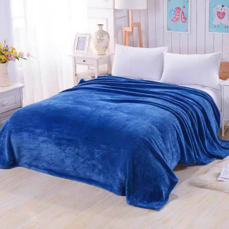 Selimut Bulu Halus Ukuran 160x200cm / Selimut Bulu Dewasa Tebal Super Lembut-biru