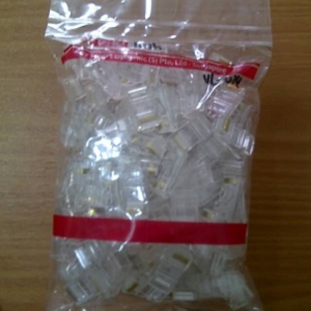 Konektor RJ45 Vascolink Kabel Lan Cat5e Conector RJ45 Vascolink isi 100pcs