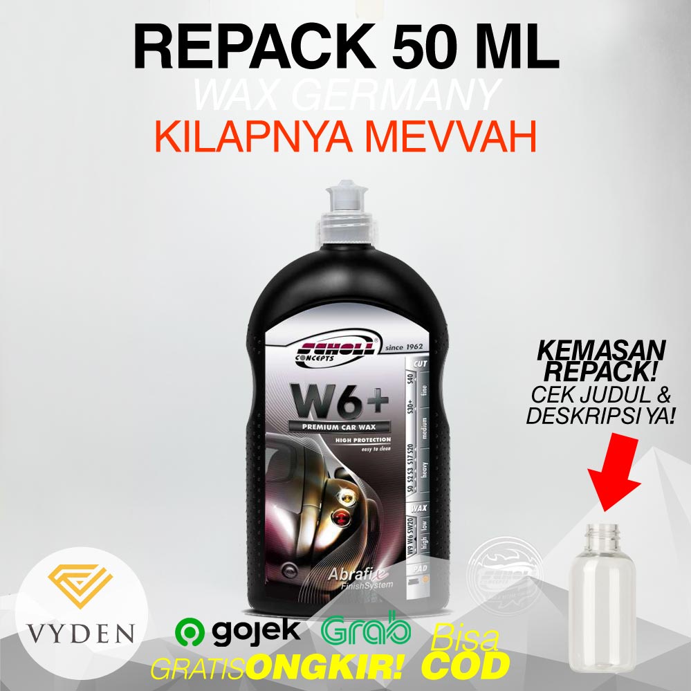 SCHOLL CONCEPTS W6+ Premium Car Carnauba Wax ECER Paint Protection Efek Daun Talas PREMIUM