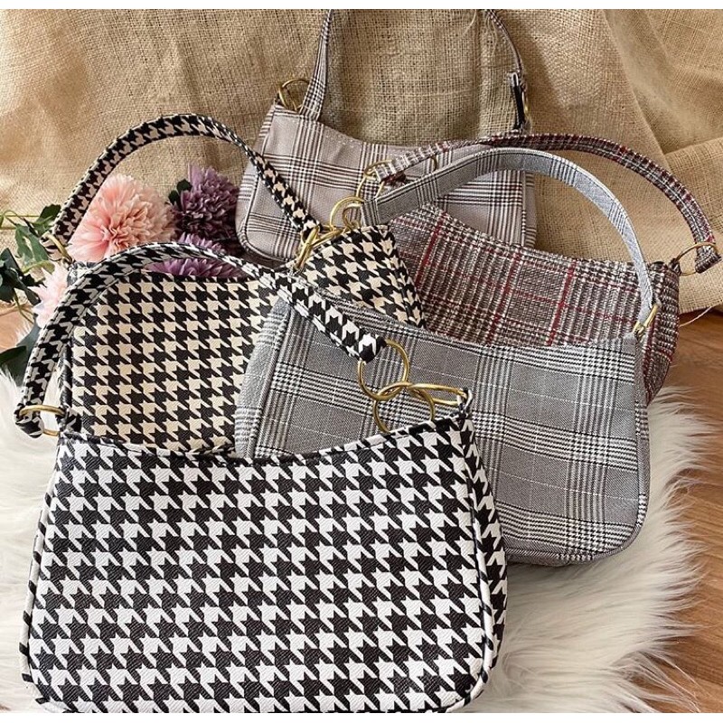 tas shoulder bag tartan import