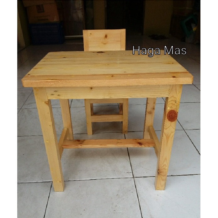 Kursi Kayu - Meja Set (1Meja+1Kursi) / Meja Belajar 1 Set / Meja Kayu / Kursi Kayu
