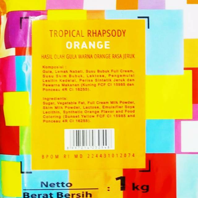 

ELMER Chocolate / Coklat Compound Tropical Orange 1 Kg
