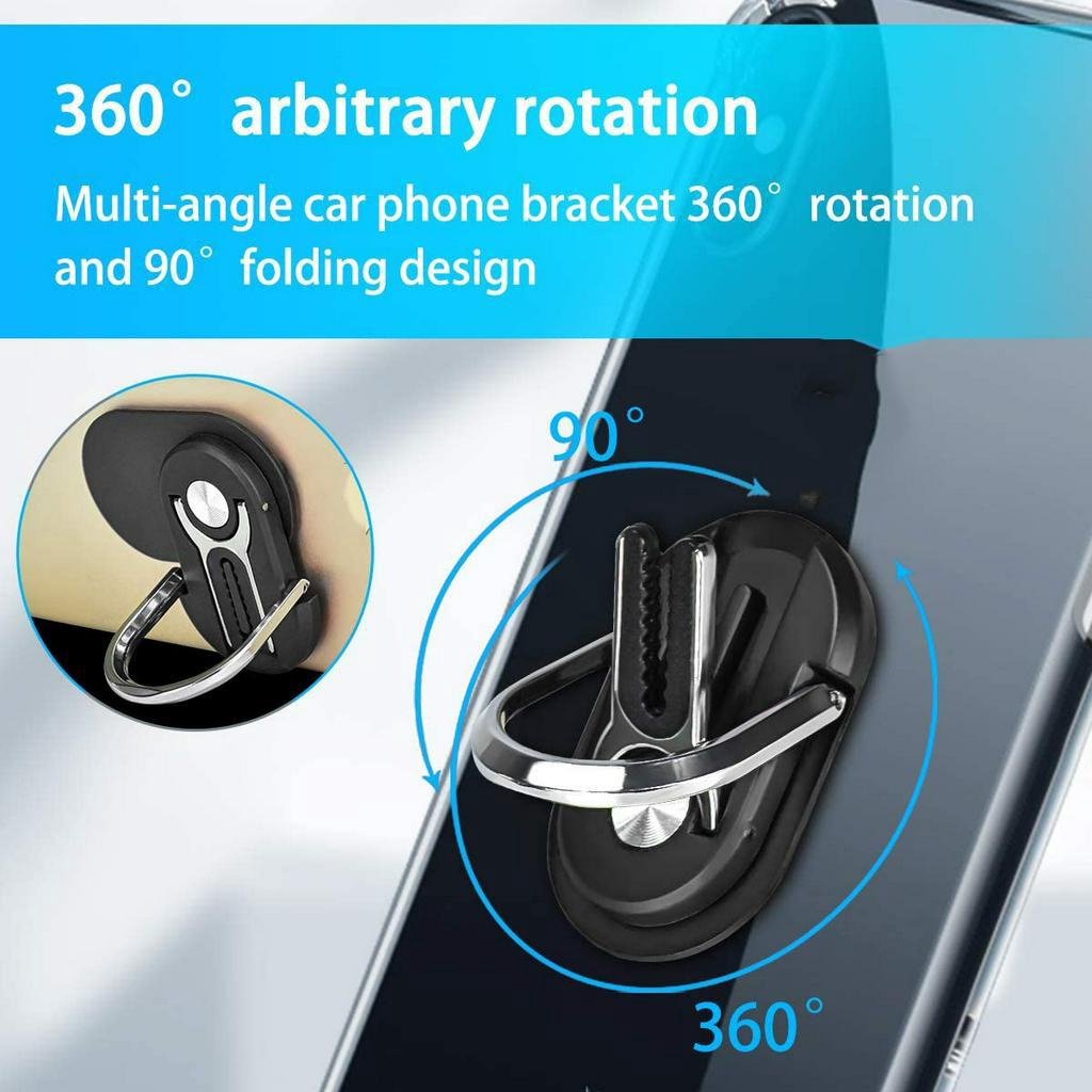 Phone Ring Holder, 2 in 1 Air Vent Car Phone Mount 360° Rotation Metal Finger Ring Grip Stand Cell Phone Holder for Car