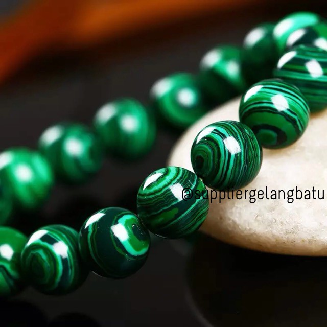 gelang batu dyed malachite hijau natural kristal casual korea