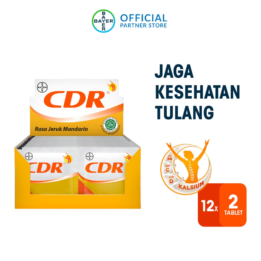 CDR Effervescent Calcium Isi 10 Tablet - CDR Suplemen Kalsium - Vitamin Tulang - Halal - Sofit