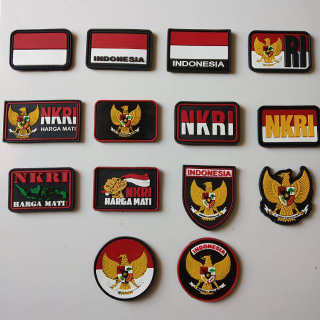 patch rubber BENDERA MERAH PUTIH/GARUDA INDONESIA/NKRI/tempelan karet emblem logi velcro tactical