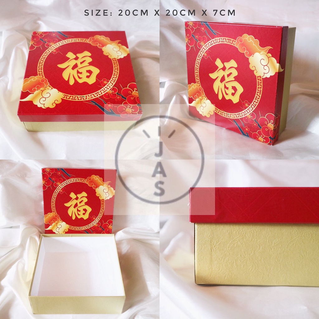 

kotak kue 20x20x7 hard box / hand made / edisi chinese new year imlek