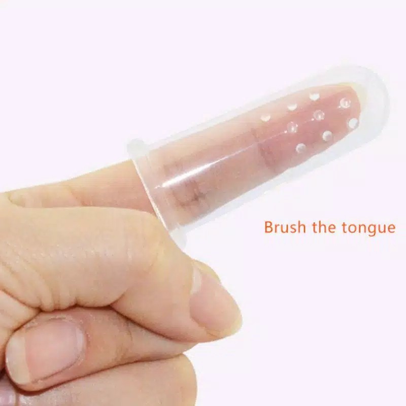 Sikat Gigi Bayi New Born 0-24 bulan Finger soft silicone toothbrush