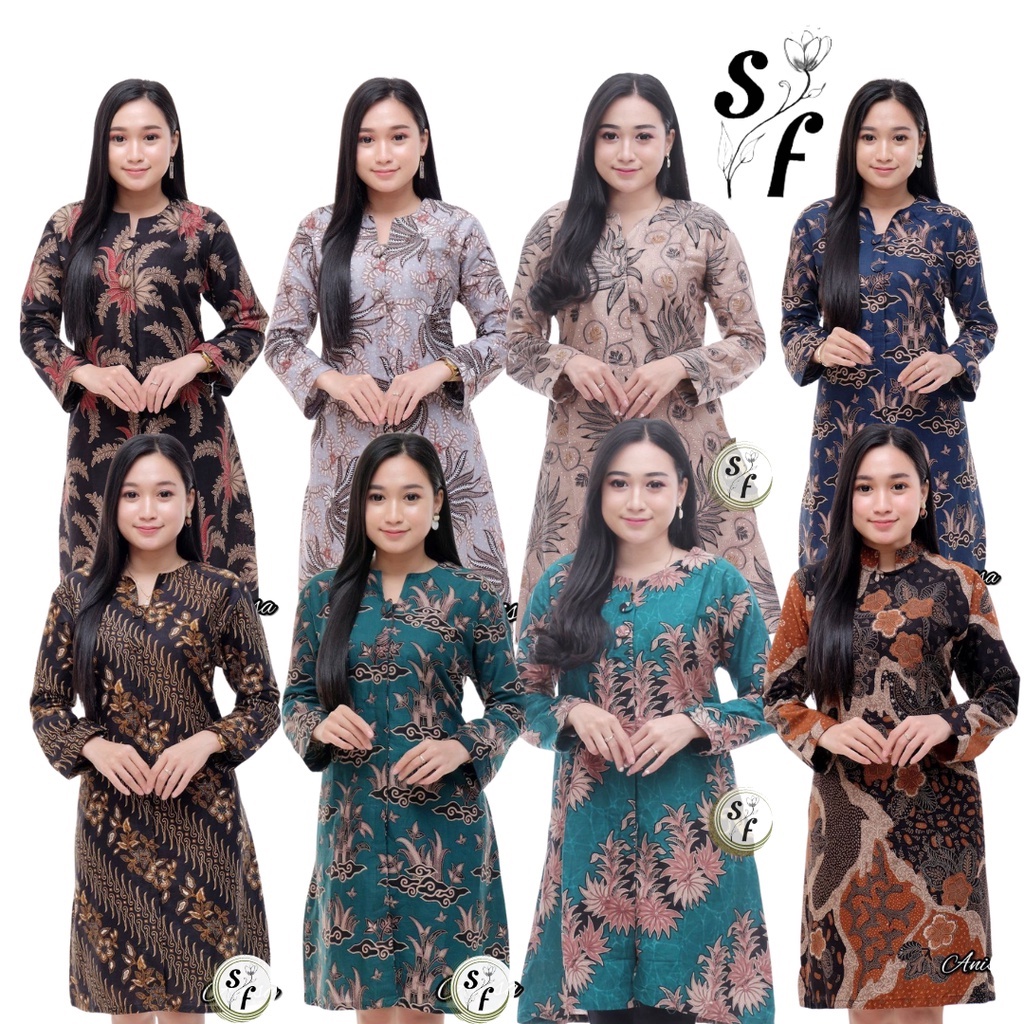 Tunik Batik Wanita Kancing Depan Cantik Jumbo