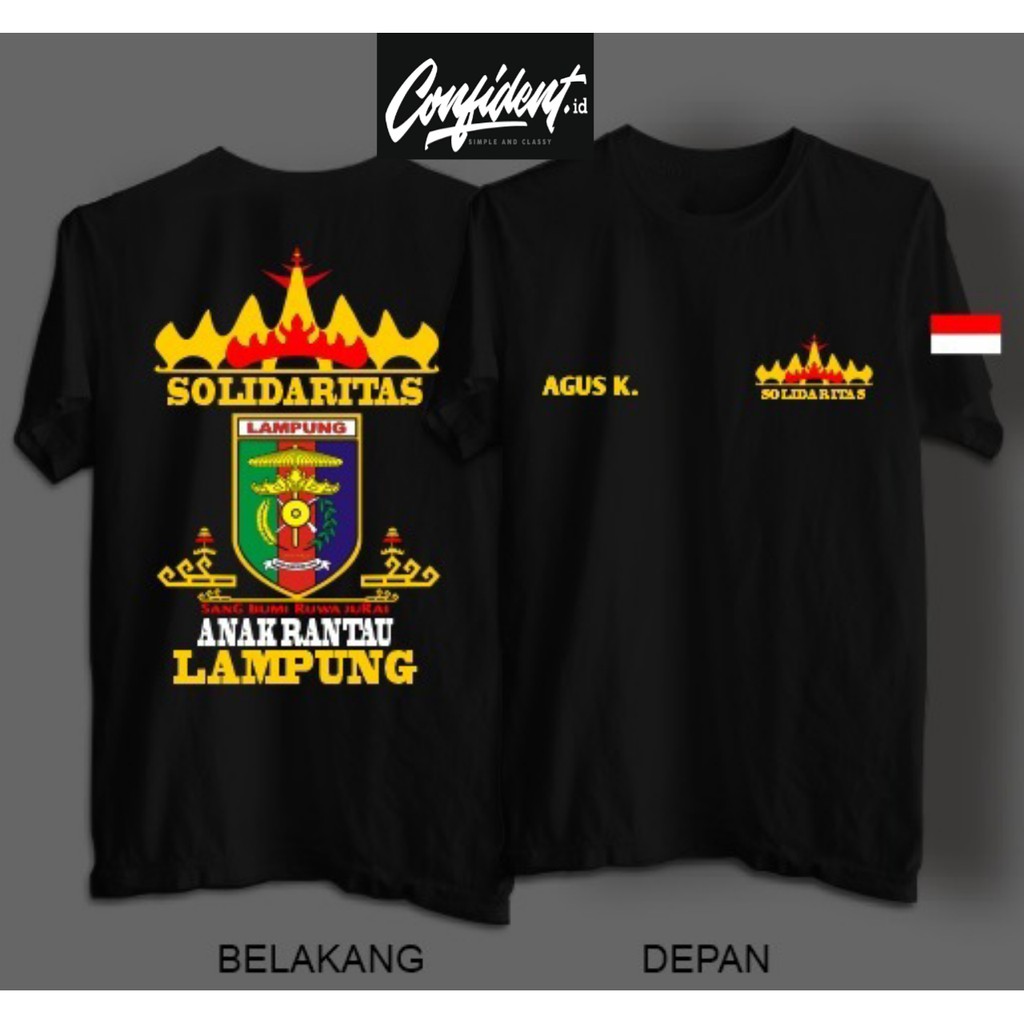 KAOS SOLIDARITAS ANAK LAMPUNG RANTAU BAHAN ADEM LEMBUT SABLONAN TIMBUL PAKAI NAMA KEREN