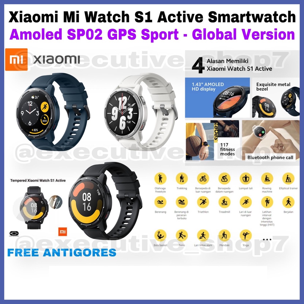 Xiaomi Mi Watch S1 Active Smartwatch Amoled SP02 GPS Sport - Global Version