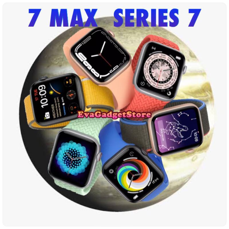 Jam Tangan Pintar Pria Wanita Smartwatch 7 Max Series 7 terbaru connect ios & android