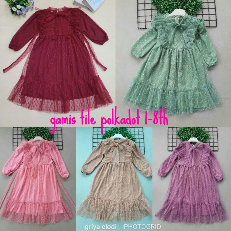 Gamis Anak Tile Polkadot 1-8th