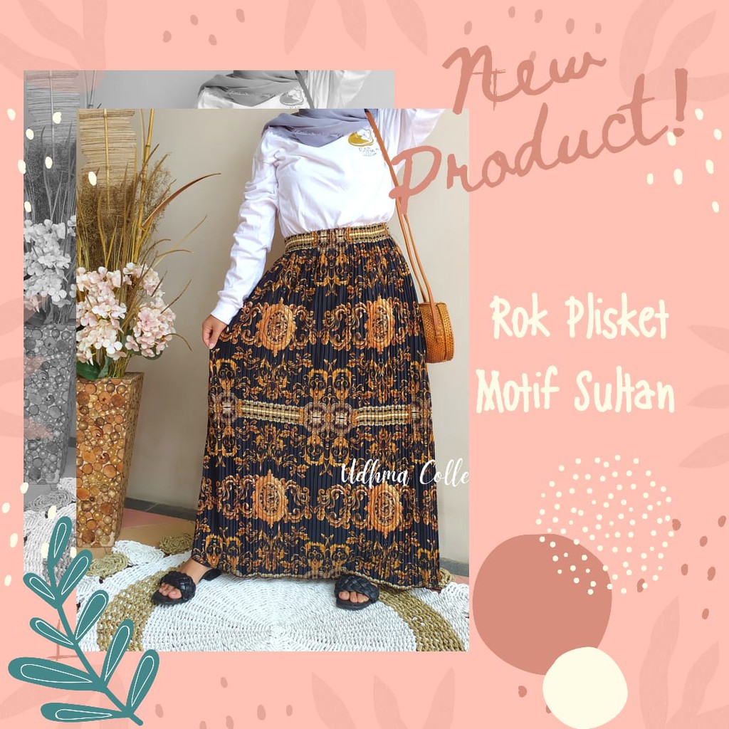 ROK PLISKET MOTIF SULTAN / PLISKET PREMIUM REAL BY UDHMA