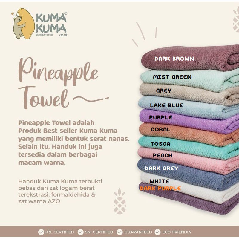 Handuk Kuma Kuma Pineapple / Handuk Bayi Premium 140x70cm