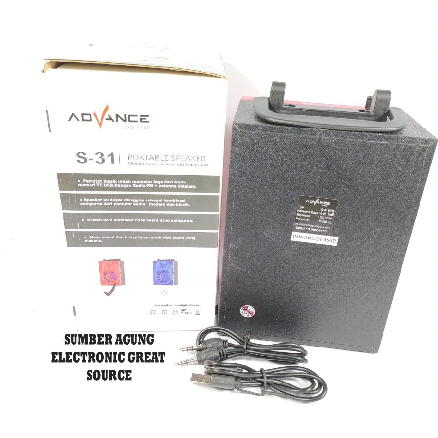 Advance S31 Speaker Aktif Bluetooth Suara Kencang Handphone Holder