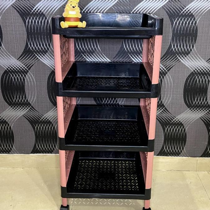 Rak Plastik Susun 4 / Rak Buku / Rak Baju / Rak Apartemen