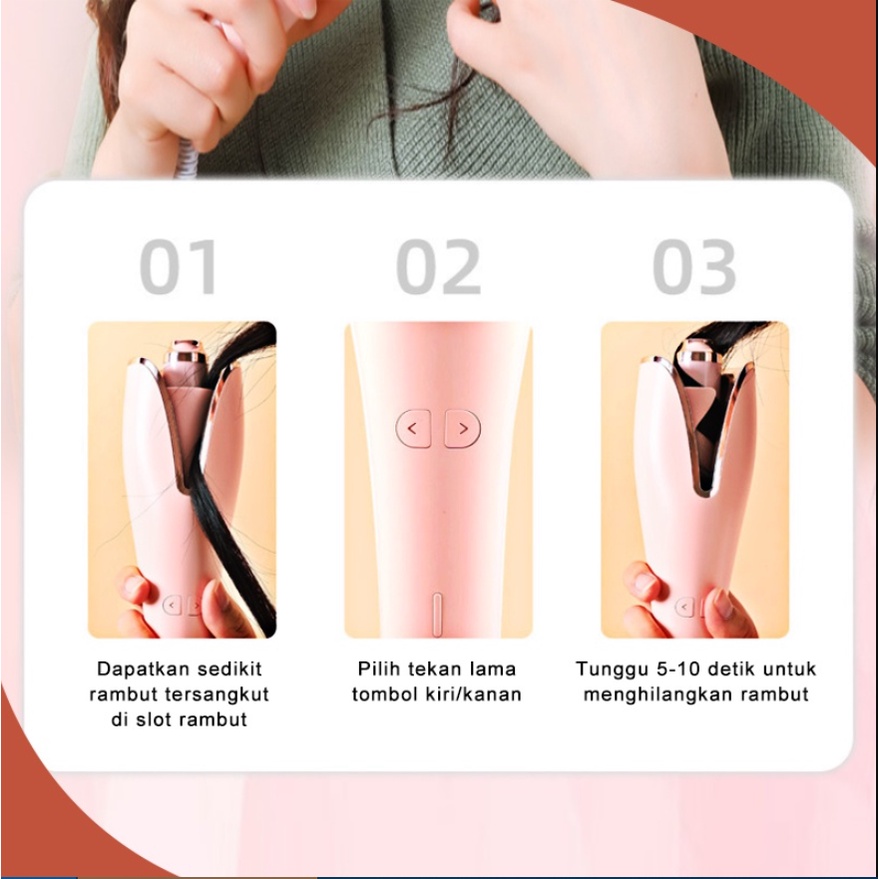 Pengeriting rambut otomatis volume besar gelombang besar otomatis basah dan kering penggunaan ganda spiral listrik pengeriting rambut besi pengeriting malas