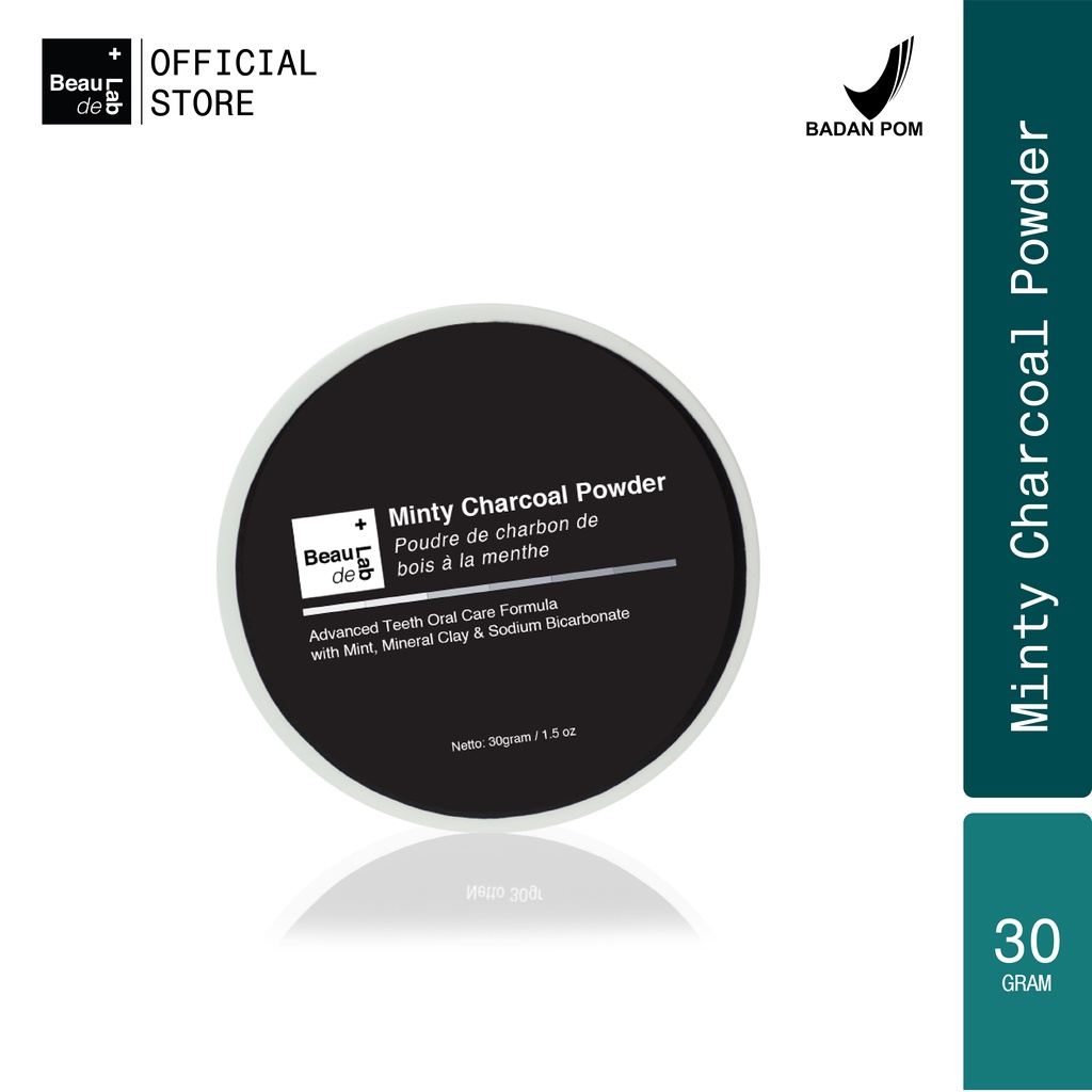 PAKET HEMAT 2 | Minty Charcoal Powder for Teeth Detoxification | Beaudelab Arang Aktif Detoks Karang & Pemutih Gigi | 30 gr-1