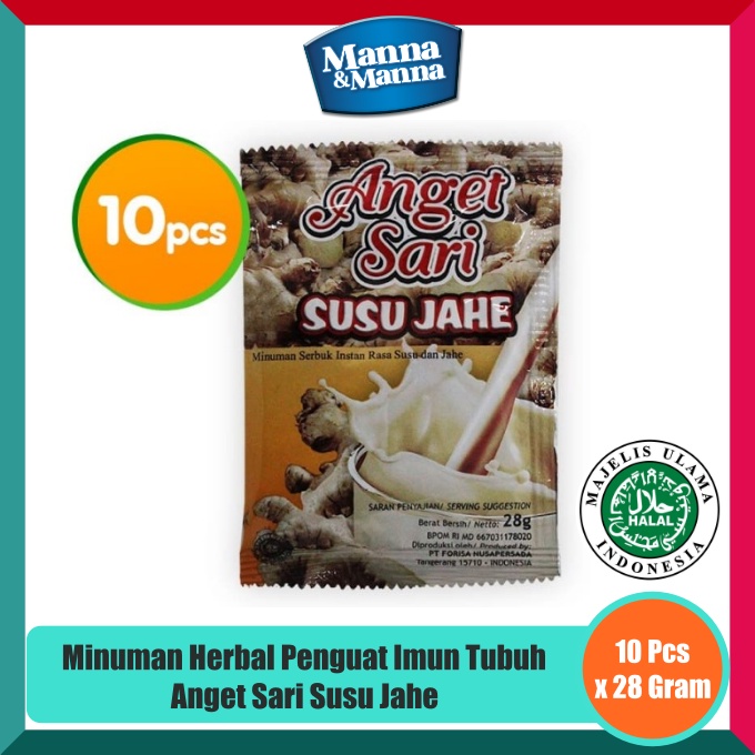 

Bubuk Minuman Utk Imun Tubuh Anget Sari Susu Jahe - 10 Pcs x 28 Gram