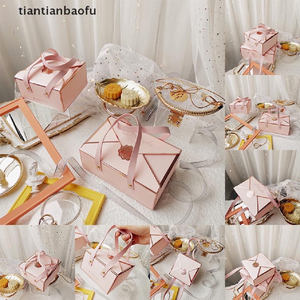 [tiantianbaofu] Leather Portable Rope Candy Bags Dessert Packaging Box Party New Year Gift Decor Boutique