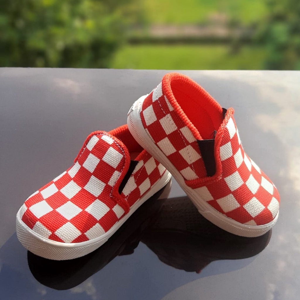 VINANDOZ SOL05 Sepatu Slip On Anak Motif Catur Umur 1 2 3 thn - Kanvas