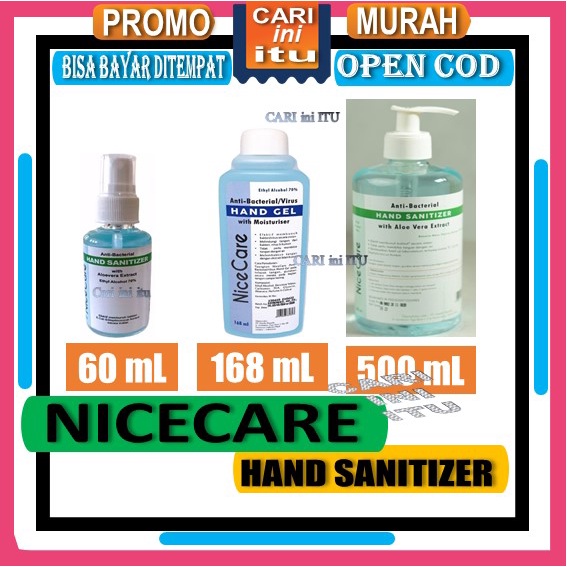 Hand Sanitizer Nice Care Hand Sanitiser Spray Dan Gel Anti kuman dan Bakteri