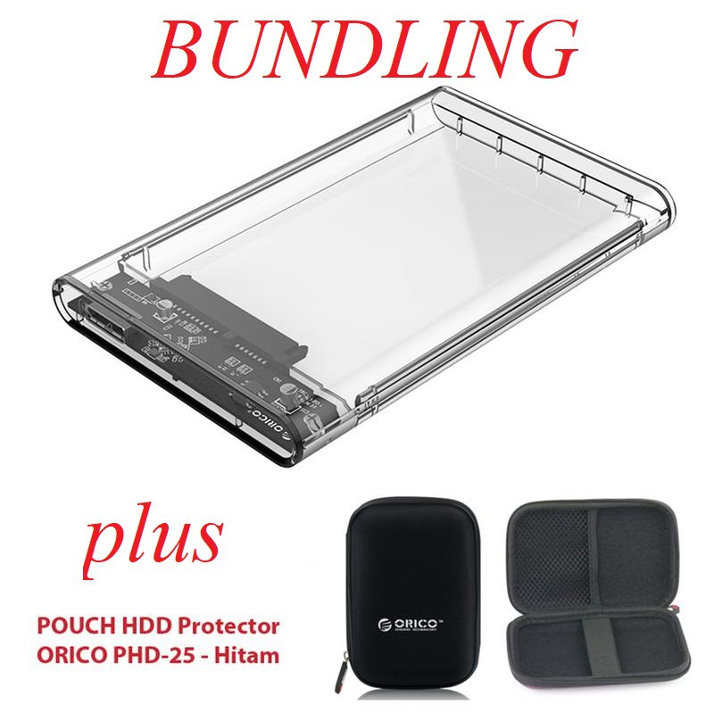 Orico 2139U3 Case External 2.5&quot; Transparent + Orico Phd-25 (Bundling)