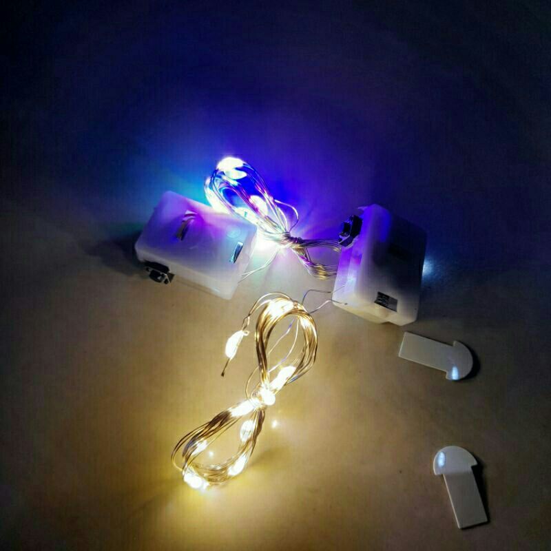 TERMURAH !! Lampu kawat led + free baterai panjang 2 meter original