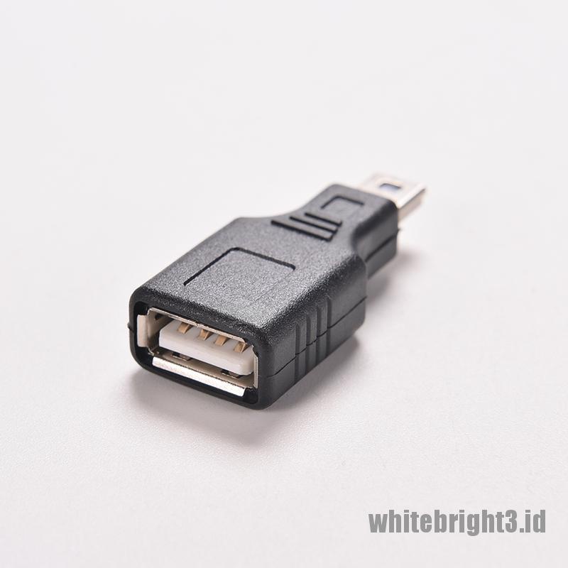 &lt; White3 &gt; Hub Kabel Jaringan USB 2.0 A Female Ke Mini USB B 5 Pin Male