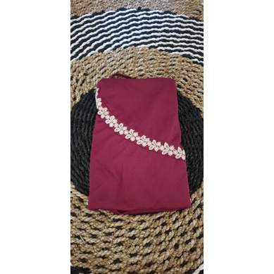 rizfaimelda-(COD)Jilbab Instan Jumbo Serut Renda KupuKupu Hijab Mawadah Jersey-marun