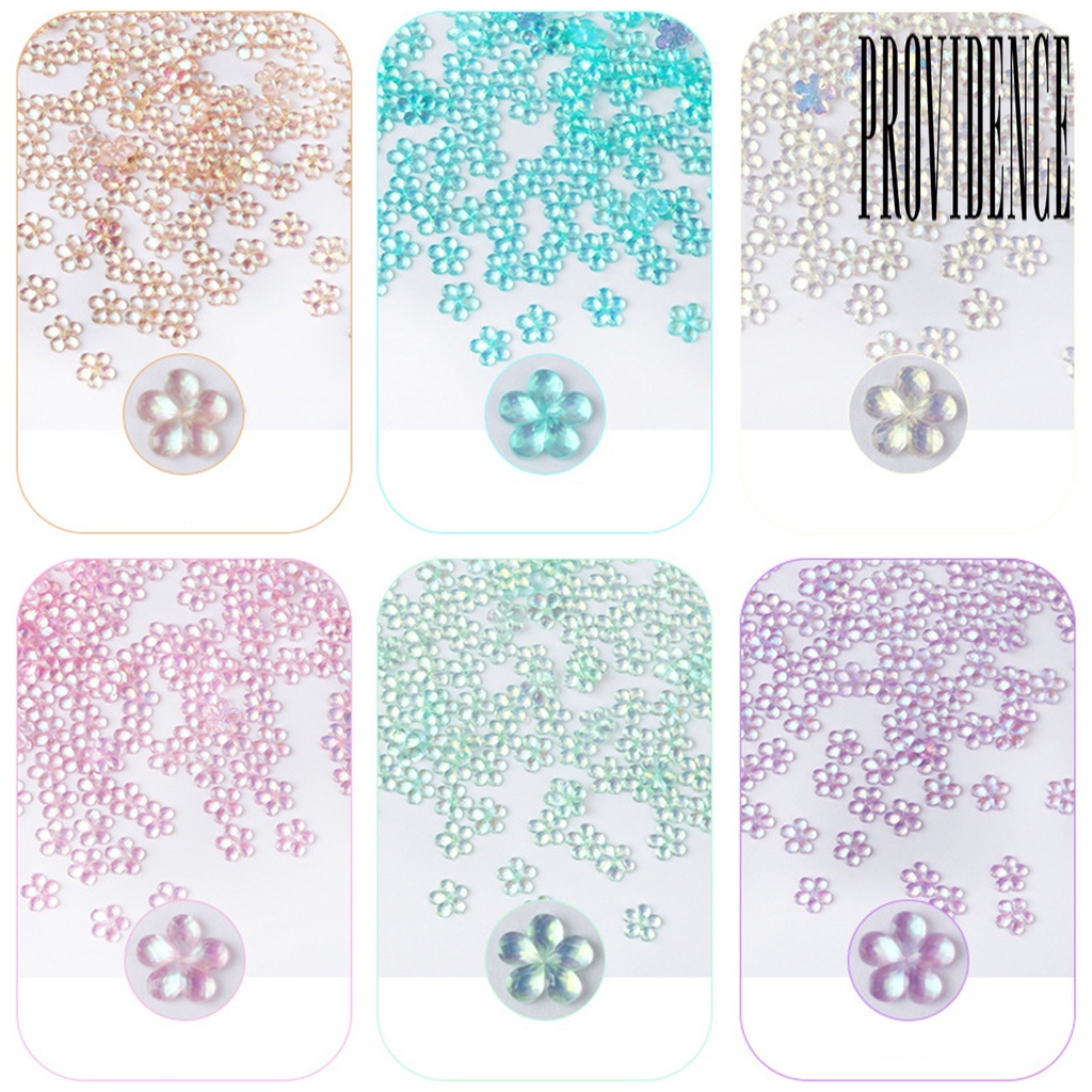 Providence Manik-Manik Baja Mini Bentuk Hati / Bunga 3D Untuk Dekorasi Nail Art / Manicure DIY